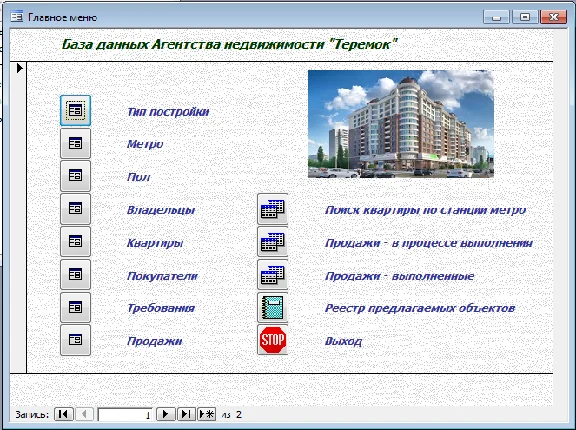 Database Real Estate Agency Access