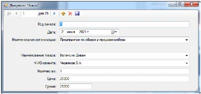 База данных Мебельный магазин C#
