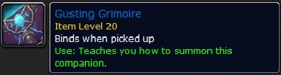Gusting Grimoire pet Парящая книга заклинаний КоД Сразу