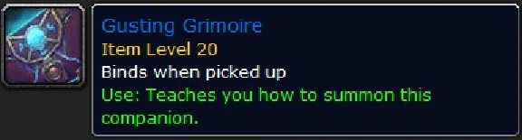 Gusting Grimoire pet Парящая книга заклинаний КоД Сразу