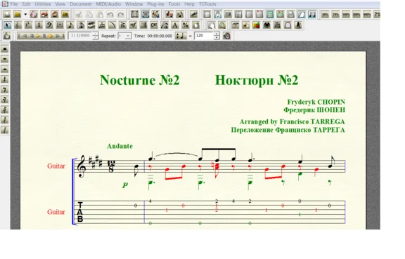 NOCTURNE №2 by Chopin for 6-string guitar