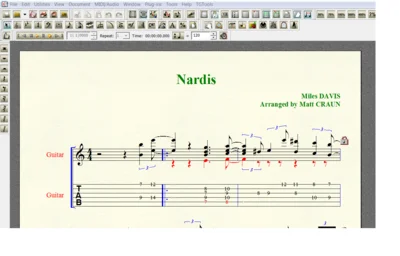 Ноты для гитары Davis NARDIS для 6-ой С ТАБОЙ