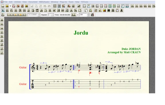 Ноты для гитары Jordan JORDU для 6-ой С ТАБОЙ
