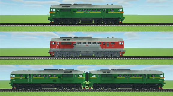 Diesel locomotive M62U and 2M62U for Minecraft