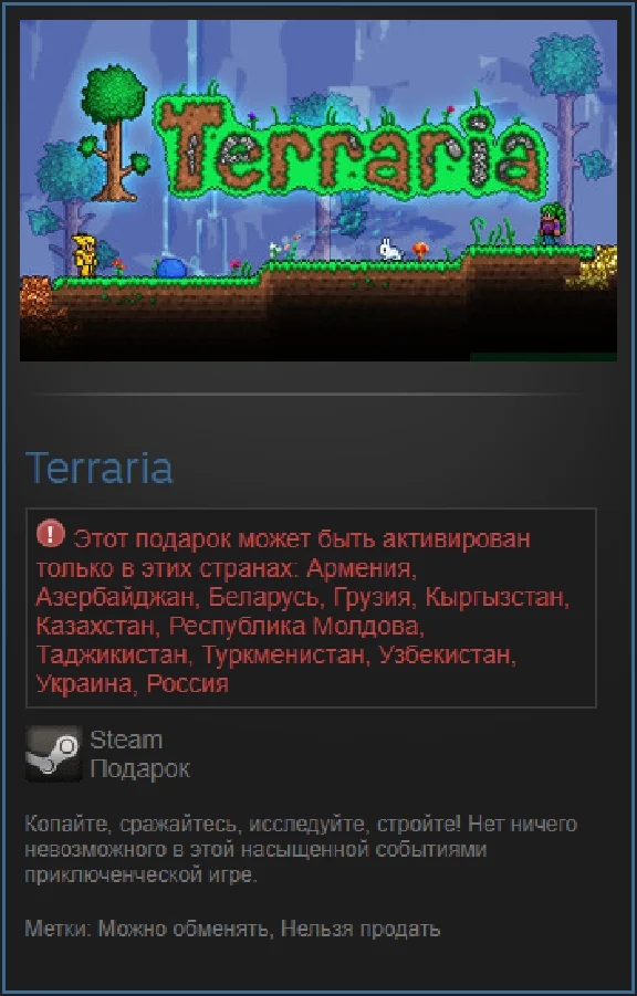 ⚡️🎁 Terraria STEAM GIFT | AUTO | RU+UKR+BY+KZ+CIS