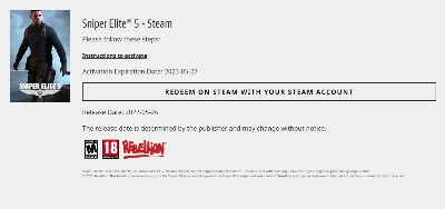 Sniper Elite 5 (Steam) Global 🌎