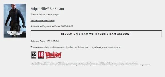 Sniper Elite 5 (Steam) Global 🌎