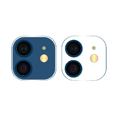 iPhone 12 - camera lenses on white background isolate
