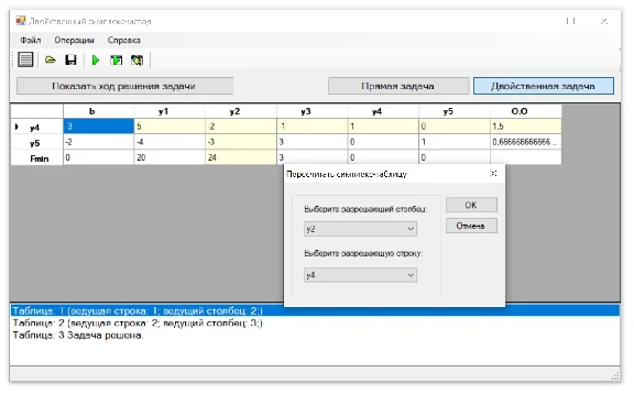 Dual simplex method. C# sources.