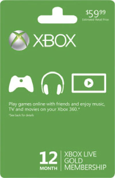 XBOX LIVE! Gold подписка на 12 месяцев
