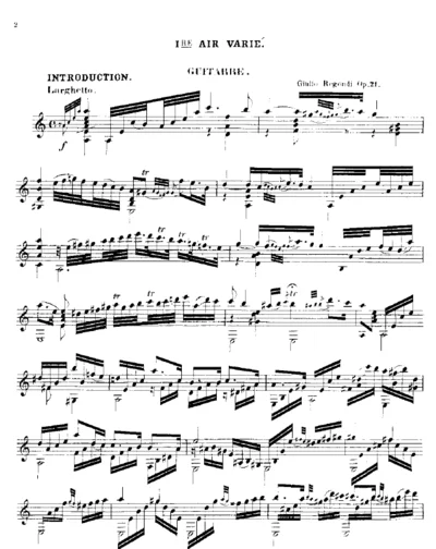 Ноты для гитары Regondi 1 AIR VARIE op. 21 для 6-ой