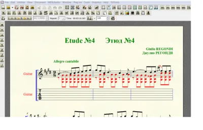 ETUDE №4 by Regondi for 6-string guitar