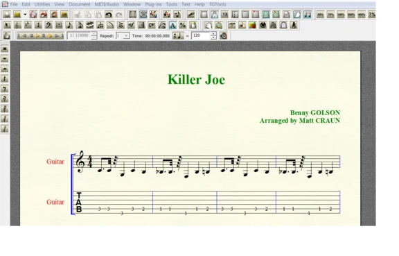 Ноты для гитары Golson KILLER JOE для 6-й С ТАБОЙ