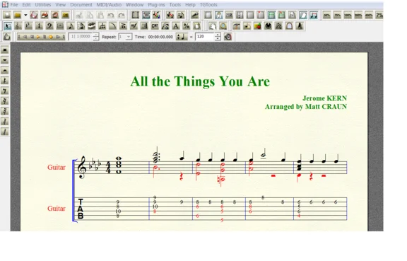 ALL THE THINGS YUO ARE by Jerome KERN for 6-string guit