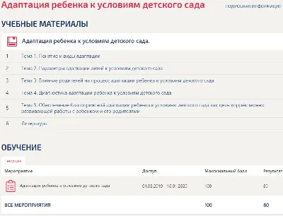 Адаптация ребенка к условиям дет. сада ответы Синергия