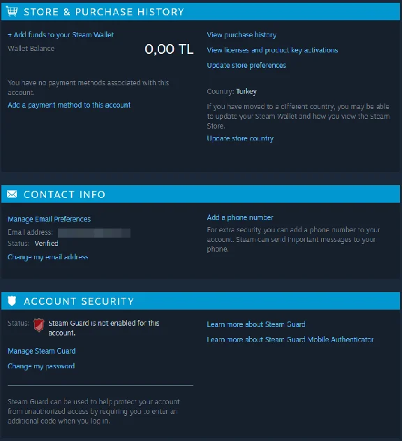 🔥 New Steam Account ❤️ [Region Turkey/Full Access]❤️