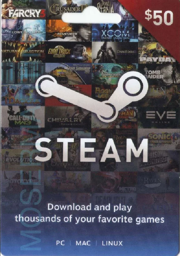 Replenishment of Steam Wallet for $50 USA