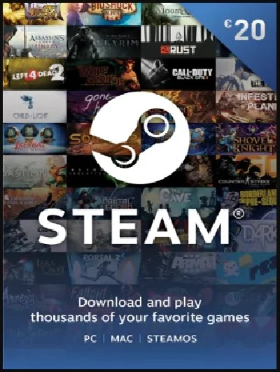 ✅ Steam Wallet Gift Card - €20 EUR (EU Region)  💳 0 %