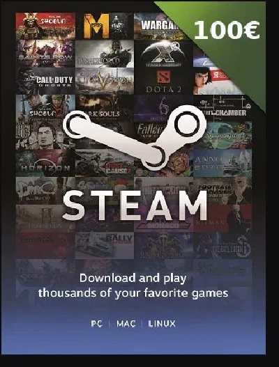 ✅ Steam Wallet Gift Card - €100 EUR (EU Region  💳 0 %
