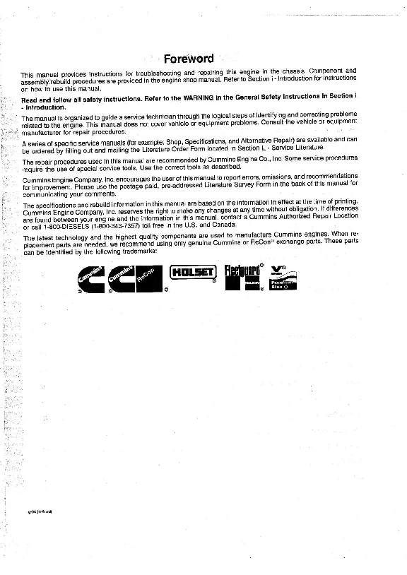 Repair and maintenance of CUMMINS QSM11