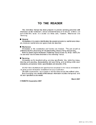 Ремонт и эксплуатация KUBOTA V2203M-E3B