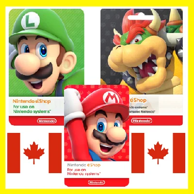 ⭐️ ВСЕ КАРТЫ⭐🇨🇦Nintendo eShop Gift Card 10-150 CAD