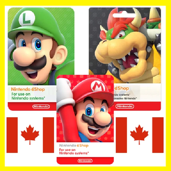 ⭐️ ВСЕ КАРТЫ⭐🇨🇦Nintendo eShop Gift Card 10-150 CAD