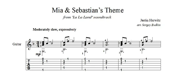 Mia & Sebastian’s Theme (La La Land) guitar cover