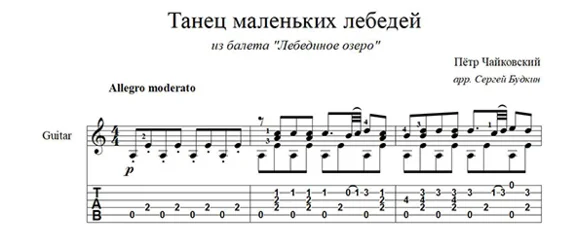 Dance of the Little Swans for guitar