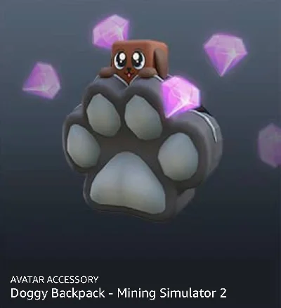 🐶 Roblox Doggy Backpack - Mining Simulator 2 🔑 Key