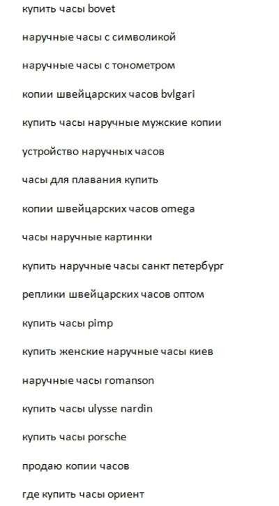 Ключевики на тему "ЧАСЫ" 6500 слов