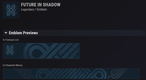 Destiny 2 Emblem Future In Shadow PC/PS/XBOX