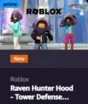 💎Roblox: Raven Hunter Hood - Tower Defense Simulator💎