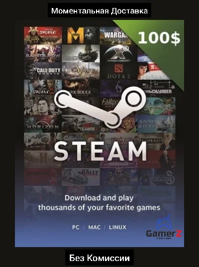 STEAM WALLET GIFT CARD - 100 USD (USA) 🇺🇸🔥(No Fee)