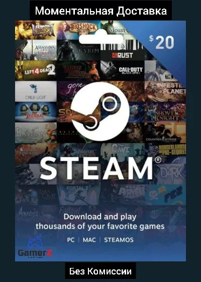 STEAM WALLET GIFT CARD - 20 USD (USA) 🇺🇸🔥(No Fee)
