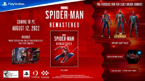 🚀 Marvels Spider Man Remastered + DLC + ALL REGIONS 🎁