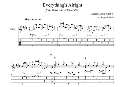 Everything´s Alright (Jesus Christ Superstar)для гитары