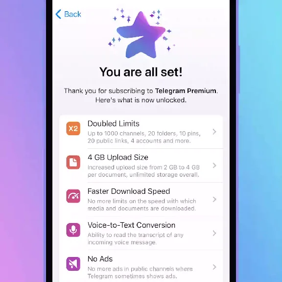 Telegram premium 3,6,12 months