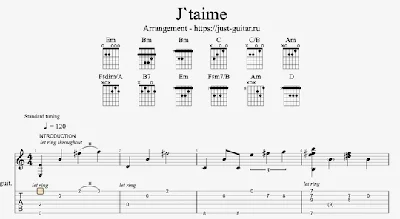 Lara Fabian - Je t´aime (табы / ноты для гитары)