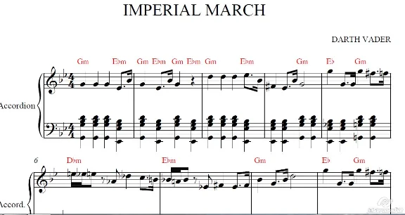 IMPERIAL MARCH(STAR WARS)для аккордеона/фортепиано
