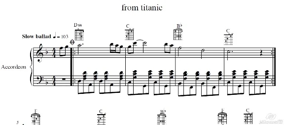 My heart will go on (Titanik)для аккордеона/фортепиано