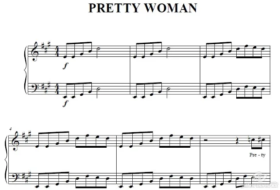 ELVIS PRESLEY (PRETTY WOMAN) для аккордеона/фортепиано
