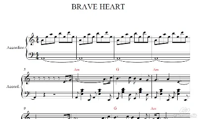 The BRAVE HEART(к/ф Храброе сердце)ноты аккордеон/баян