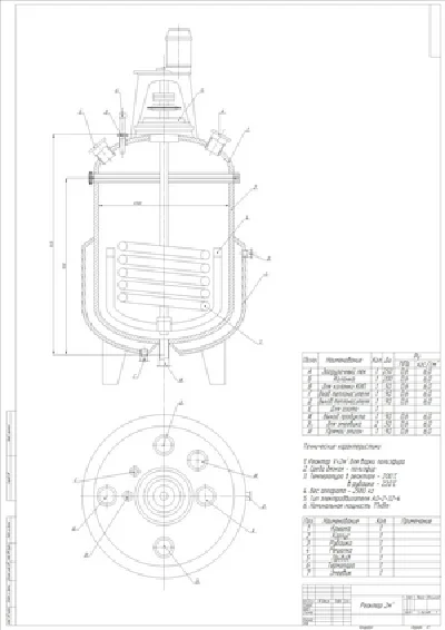 Drawing "reactor (mixer) 2,0m3"