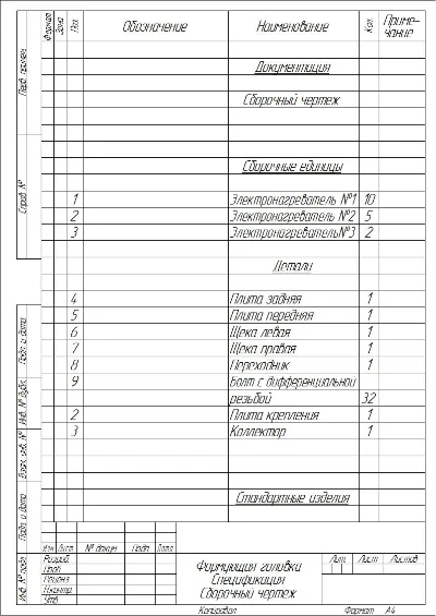 Чертеж "Экструзионная головка щелевая"