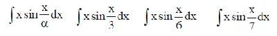 Solved integral of the form ∫xsin(x/α)dx