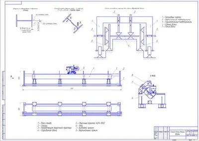 Plans stand for welding I-beams