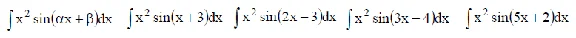 Solved integral of the form ∫x^2sin(αx+β)dx