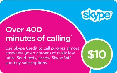 $10 Skype gift card (official activation)