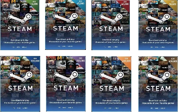 🇮🇩 6-600K IDR Steam Wallet Gift Card Indonesia Rp